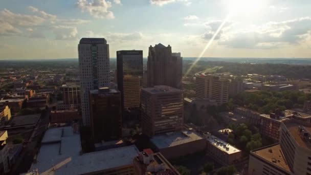Birmingham Luftaufnahme Alabama Tolle Landschaft Innenstadt — Stockvideo