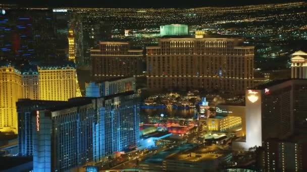 Las Vegas Gece Nevada Hava Manzarası Las Vegas Şeridi Şehir — Stok video