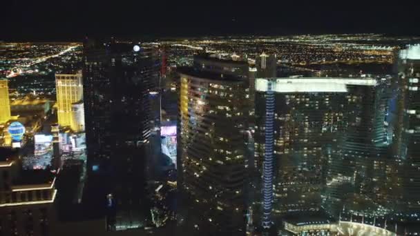 Las Vegas Strip Night Nevada Aerial View Time Lapse City — Stock Video