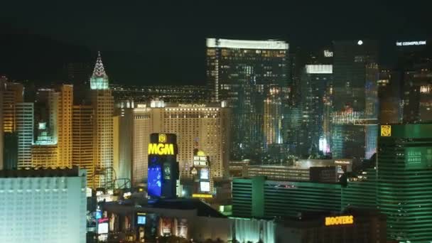 Las Vegas bei Nacht, Nevada, Luftaufnahme, Stadtbeleuchtung, Las Vegas Strip