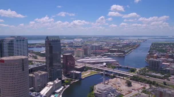 Tampa Florida Flygfoto Fantastiskt Landskap Downtown — Stockvideo