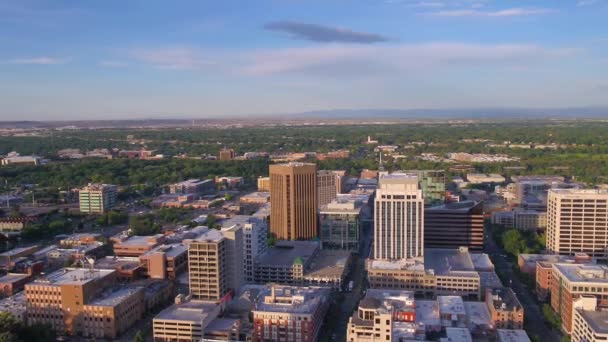 Boise Luftaufnahme Innenstadt Erstaunliche Landschaft Idaho — Stockvideo
