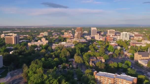 Boise Вид Воздуха Центр Города Айдахо Удивительный Пейзаж — стоковое видео