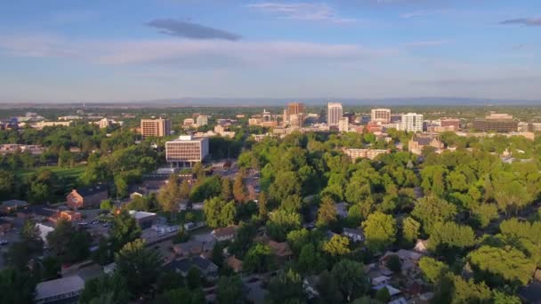 Boise Aerial View Idaho Downtown Amazing Landscape — Stock video