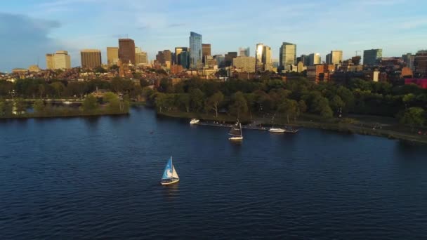 Boston Aerial View Back Bay East Charles River Massachusetts — Stock videók