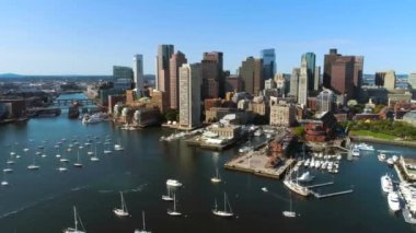 Boston, Massachusetts, Aerial View, Boston Limanı, Waterfront, Downtown