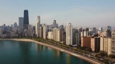 Chicago, Downtown, Monroe Limanı, Aerial View, Illinois