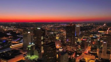 Columbus at Night, Aerial View, Ohio, Downtown, City Lights