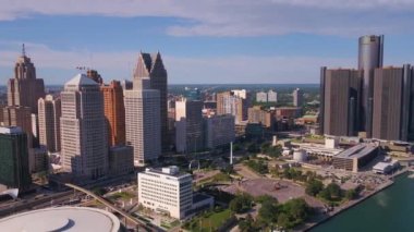 Detroit, Aerial View, Michigan, Detroit River, Downtown