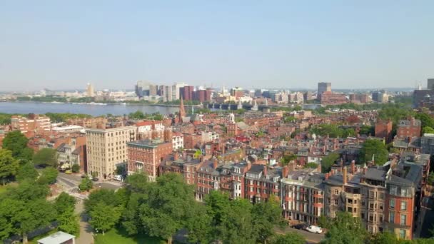 Boston Aerial View Back Bay Massachusetts Csodálatos Táj — Stock videók