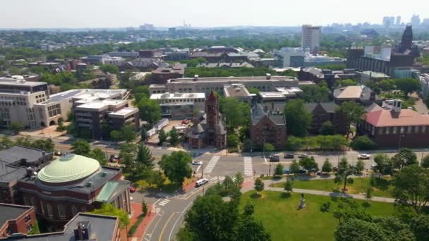 Cambridge Massachusetts Harvard University Aerial Flying — Video Stock