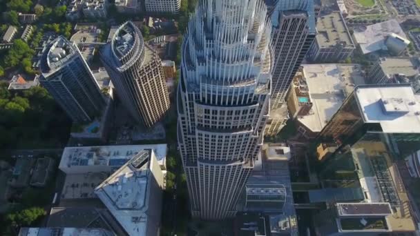 Charlotte Aerial View Bank America Corporate Center North Carolina — Stockvideo