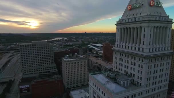 Cincinnati Aerial View Amazing Landscape Ohio Downtown — Stockvideo