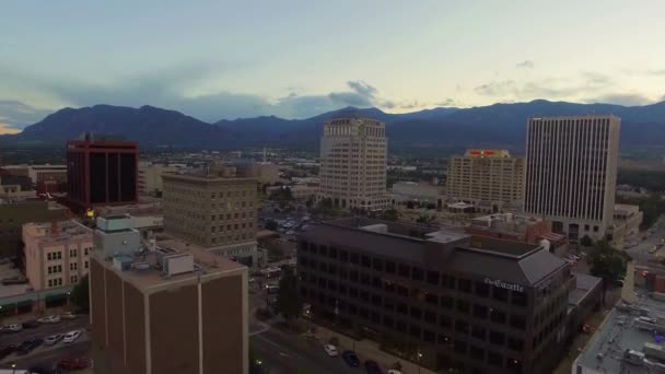 Colorado Springs Vista Aérea Colorado Paisaje Increíble Centro Ciudad — Vídeo de stock