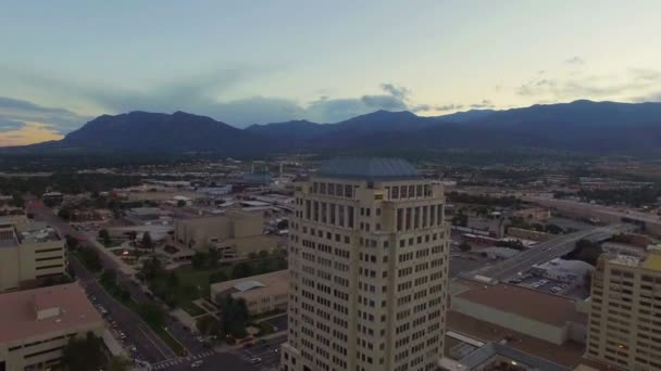 Colorado Springs Centro Ciudad Vista Aérea Paisaje Increíble Colorado — Vídeo de stock