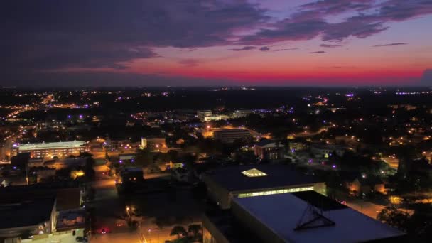 Columbia Nocy Karolina Południowa Śródmieście Widok Powietrza Światła Miejskie — Wideo stockowe