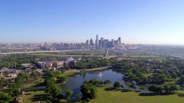 Даллас Техас Повітряний Вид Лейк Кліфф Парк Дивовижний Ландшафт — стокове відео