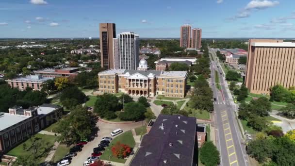 Denton Widok Lotu Ptaka Texas Woman University Niesamowity Krajobraz — Wideo stockowe