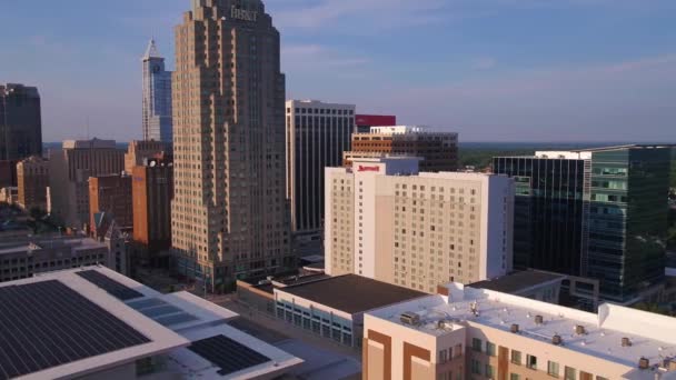 Durham Vista Aérea Centro Ciudad Paisaje Increíble Carolina Del Norte — Vídeo de stock