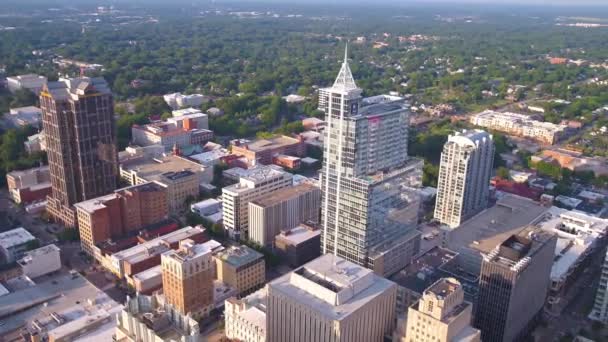 Durham Vista Aérea Centro Cidade Carolina Norte Paisagem Incrível — Vídeo de Stock