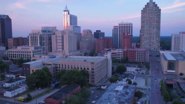 Durham Downtown Aerial View Amazing Landscape North Carolina — стокове відео