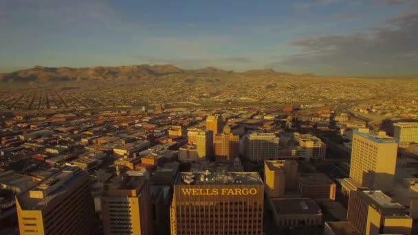 Abend Über Paso Luftaufnahme Innenstadt Texas Traumhafte Landschaft — Stockvideo