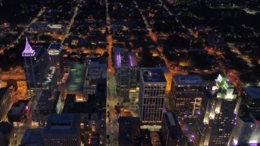 Gece Durham, Hava Manzarası, Kuzey Carolina, Şehir Işıkları, Şehir Merkezi