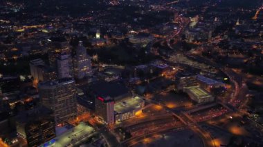Hartford at Night, Aerial View, Downtown, Connecticut, City Lights
