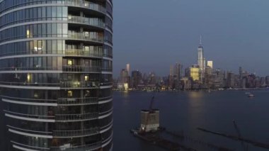 Jersey City, Downtown, Hudson River, Aerial View, New Jersey