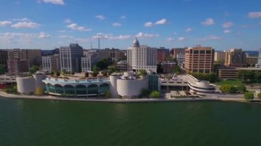Madison, Aerial View, Downtown, Wisconsin, Mendota Gölü