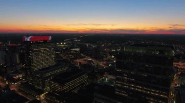Gece Minneapolis, Hava Manzarası, Şehir Merkezi, Şehir Işıkları, Minnesota
