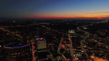 Gece Minneapolis, Hava Manzarası, Şehir Işıkları, Şehir Merkezi, Minnesota