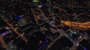 Minneapolis Gece, Şehir Merkezi, Minnesota, Hava Manzarası, Şehir Işıkları