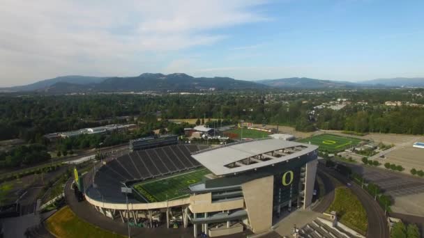 Eugene Aerial View Autzen Stadium Harlow Oregon — Stock Video