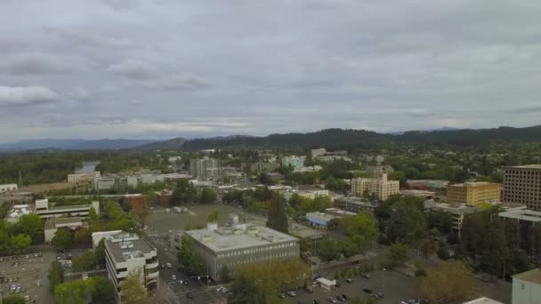 Eugene Flygfoto Downtown Oregon Fantastiskt Landskap — Stockvideo