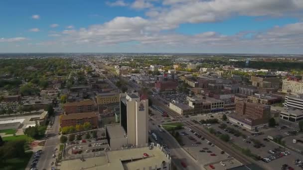 Fargo Dakota Del Nord Centro Città Paesaggio Fantastico Vista Aerea — Video Stock