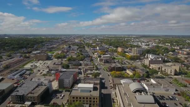 Fargo North Dakota Aerial View Downtown Amazing Landscape — 图库视频影像