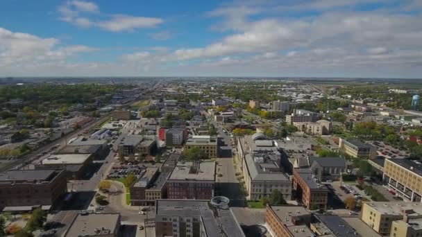 Fargo Βόρεια Ντακότα Αεροφωτογραφία Καταπληκτικό Τοπίο Downtown — Αρχείο Βίντεο