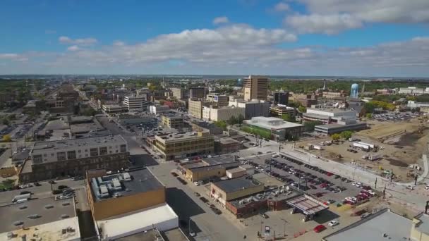 Fargo Severní Dakota Centrum Úžasná Krajina Drone View — Stock video