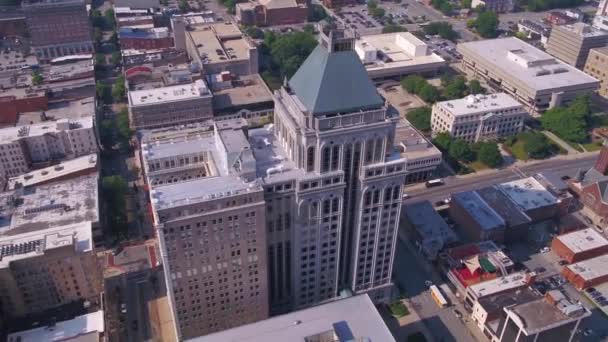 Greensboro Aerial View Βόρεια Καρολίνα Καταπληκτικό Τοπίο Κέντρο — Αρχείο Βίντεο