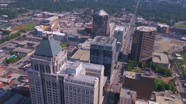 Greensboro North Carolina Aerial View Amazing Landscape Downtown — Stock Video