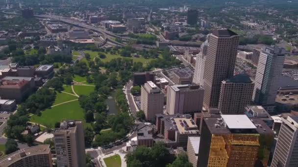 Hartford Aerial View Downtown Connecticut Amazing Landscape — Stock Video
