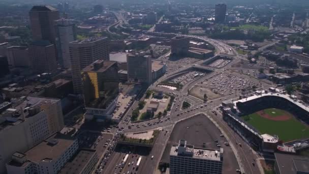 Hartford Luftaufnahme Connecticut Innenstadt Erstaunliche Landschaft — Stockvideo