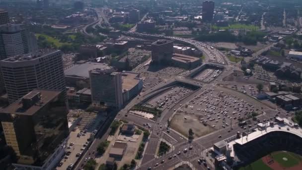 Hartford Luchtfoto Connecticut Verbazingwekkend Landschap Downtown — Stockvideo