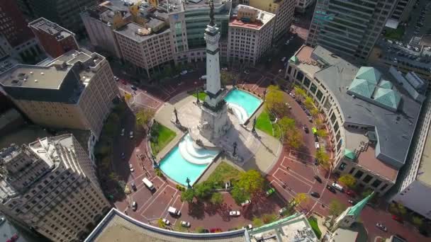 Indianapolis Pomnik Żołnierzy Żeglarzy Widok Powietrza Indiana — Wideo stockowe