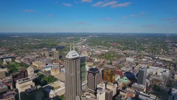 Indianápolis Vista Aérea Centro Cidade Paisagem Incrível Indiana — Vídeo de Stock