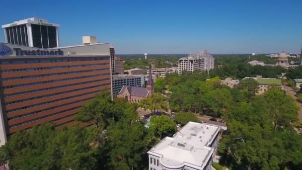 Jackson Aerial View Downtown Amazing Landscape Mississippi — стокове відео