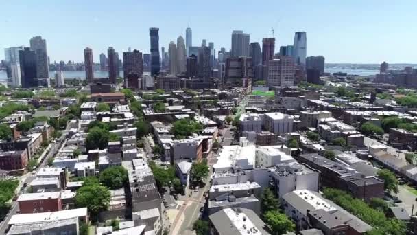 Jersey City Hava Manzarası Nanılmaz Manzara Şehir Merkezi New Jersey — Stok video