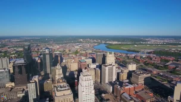 Kansas City Centro Città Missouri Vista Aerea Paesaggio Fantastico — Video Stock
