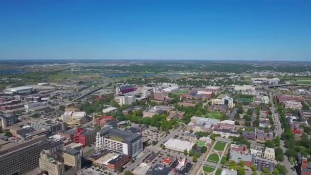 Lincoln Downtown Nebraska Letecký Pohled Úžasná Krajina — Stock video